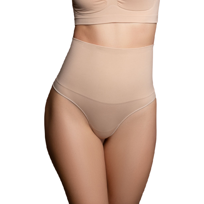 BYE-BRA - THONG STYLE SEAMLESS GIRDLE BEIGE SIZE S