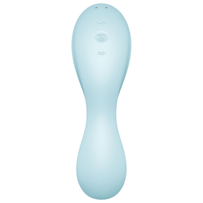 SATISFYER - CURVY TRINITY 5 AIR PULSE STIMULATOR & VIBRATOR APP BLUE