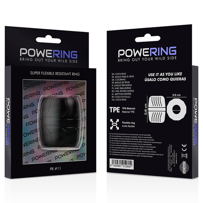POWERING - SUPER FLEXIBLE AND RESISTANT PENIS RING 5 CM PR11 BLACK