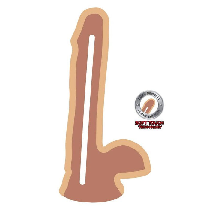 GET REAL - DUAL DENSITY DILDO 17 CM BALLS SKIN
