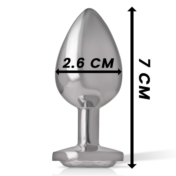 INTENSE - WHITE HEART ALUMINUM METAL ANAL PLUG SIZE S