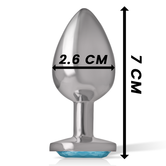 INTENSE - ALUMINUM METAL ANAL PLUG BLUE HEART SIZE S