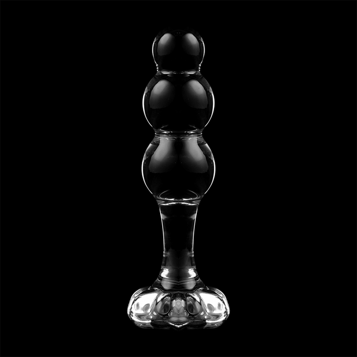 NEBULA SERIES BY IBIZA - MODEL 1 ANAL PLUG BOROSILICATE GLASS CLEAR 10.5 CM -O- 3 CM