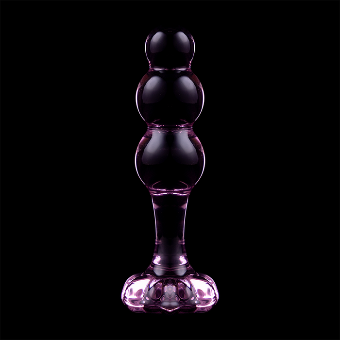 NEBULA SERIES BY IBIZA - MODEL 1 ANAL PLUG BOROSILICATE GLASS PINK 10.5 CM -O- 3 CM