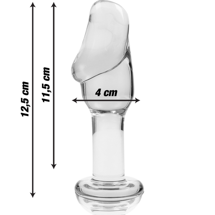 NEBULA SERIES BY IBIZA - MODEL 6 ANAL PLUG BOROSILICATE GLASS CLEAR 12.5 CM -O- 4 CM