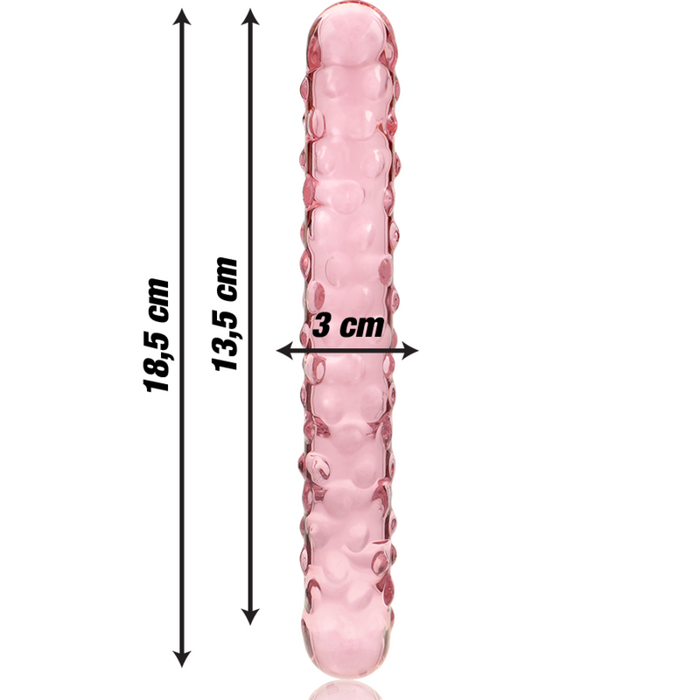 NEBULA SERIES BY IBIZA - MODEL 15 DILDO BOROSILICATE GLASS PINK 18.5 CM -O- 3 CM