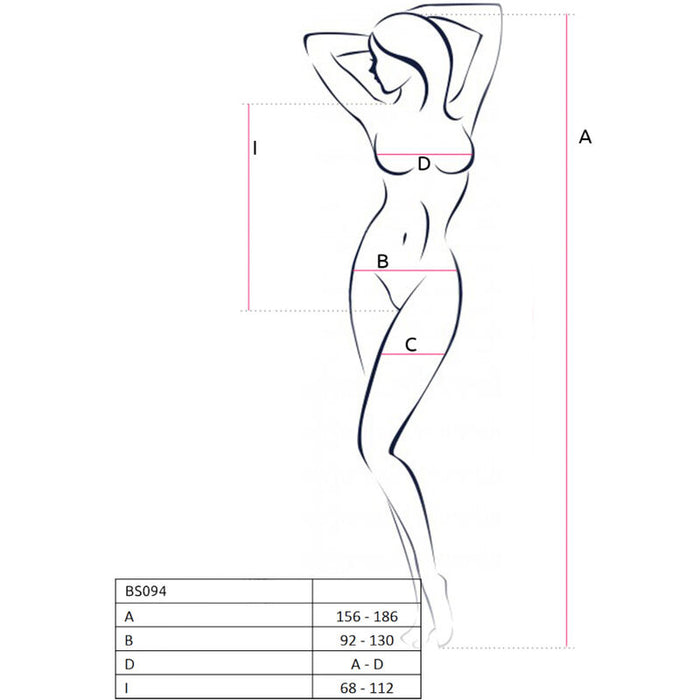 PASSION - BS094 RED BODYSTOCKING ONE SIZE