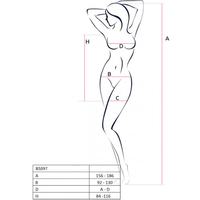 PASSION - BS097 BLACK BODYSTOCKING ONE SIZE