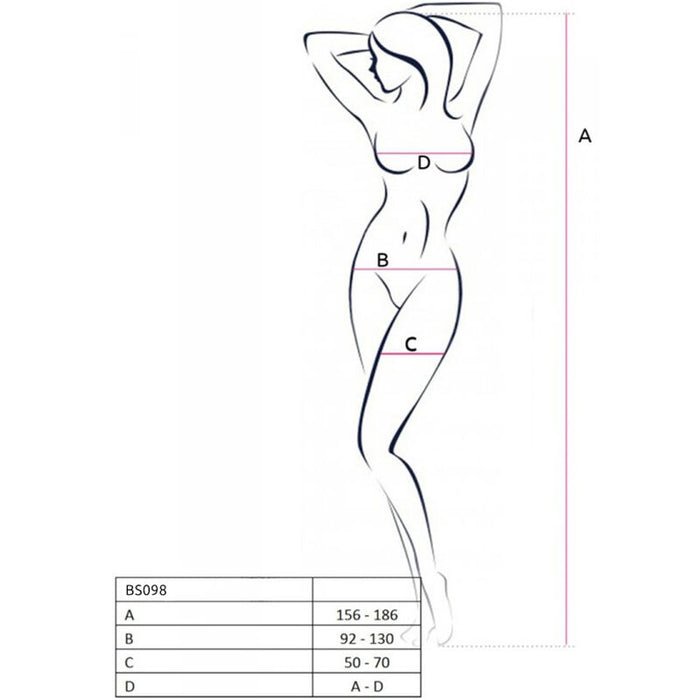 PASSION - BS098 WHITE BODYSTOCKING ONE SIZE