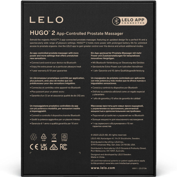 LELO - HUGO 2 BLACK PROSTATE MASSAGER