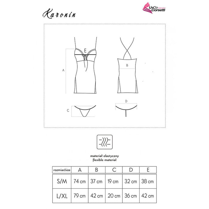 LIVCO CORSETTI FASHION - KARONIN LC 90628 SHIRT + PANTY BLACK L/XL