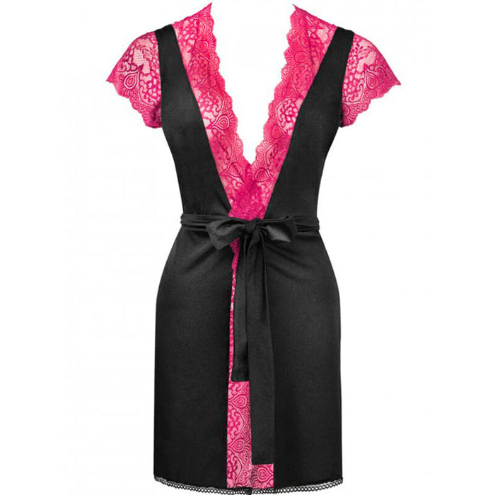 LIVCO CORSETTI FASHION - KUMIKO LC 90428 DRESSING GOWN + PANTY BLACK L/XL