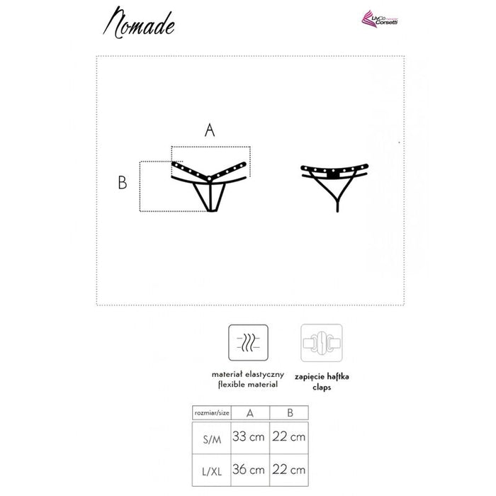 LIVCO CORSETTI FASHION - NOMADE THONG CROTCHLESS BLACK