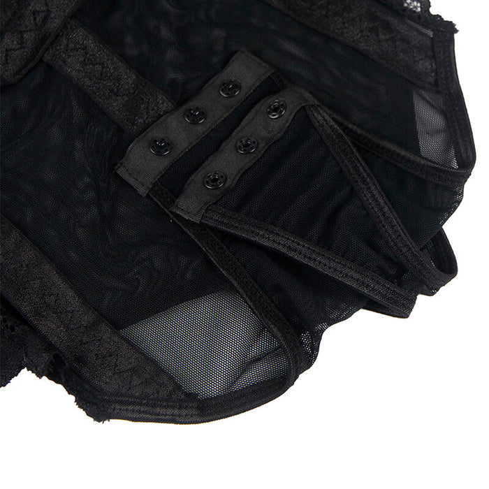 SUBBLIME - TEDDY WITH GARTER STRAP DETAIL CHEST BLACK L/XL