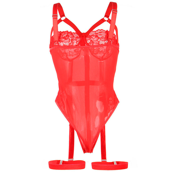SUBBLIME - TEDDY WITH GARTER STRAP DETAIL CHEST RED L/XL