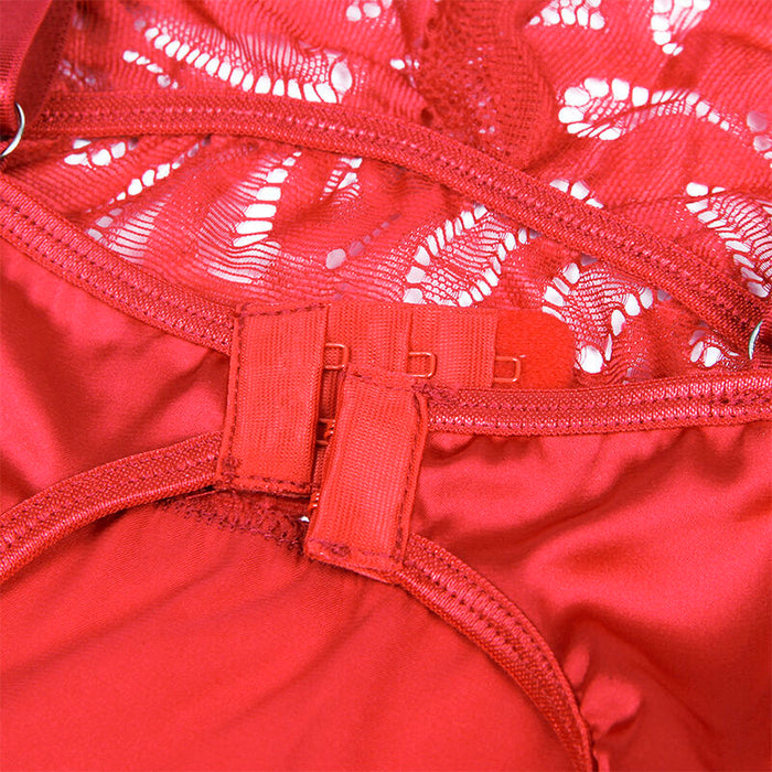 SUBBLIME - SATIN BABYDOLL WITH LACE RED S/M