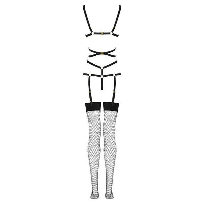 LIVCO CORSETTI FASHION - THIARA LC 20213 SET BODY + STOCKINGS BLACK L/XL