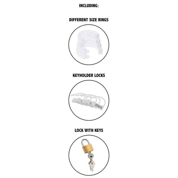 HIDDEN DESIRE - EXTREME CHASTITY COCK CAGE ACRYLIC ADJUSTABLE CLEAR