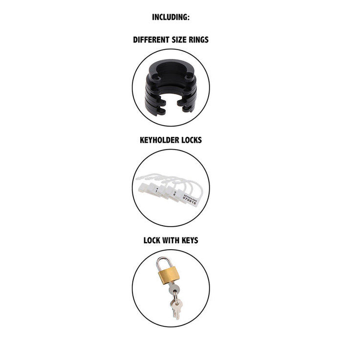 HIDDEN DESIRE - EXTREME CHASTITY COCK CAGE SILICONE SIZE S BLACK
