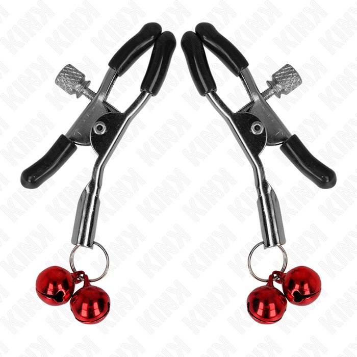 KINK - DOUBLE BELL NIPPLE CLAMP RED 6 CM