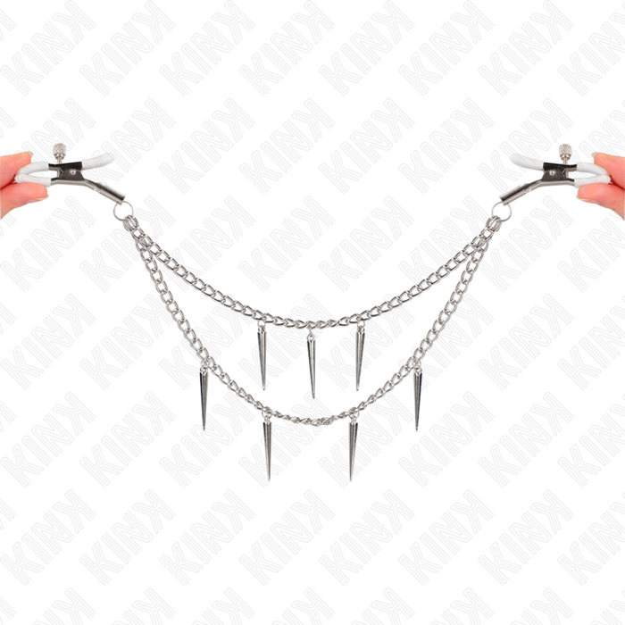 KINK - NIPPLE CLAMPS WITH SPIKES CHAINS 30 CM