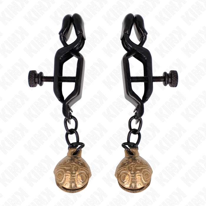 KINK - BELL JAW STYLE NIPPLE CLAMPS BLACK 7 CM