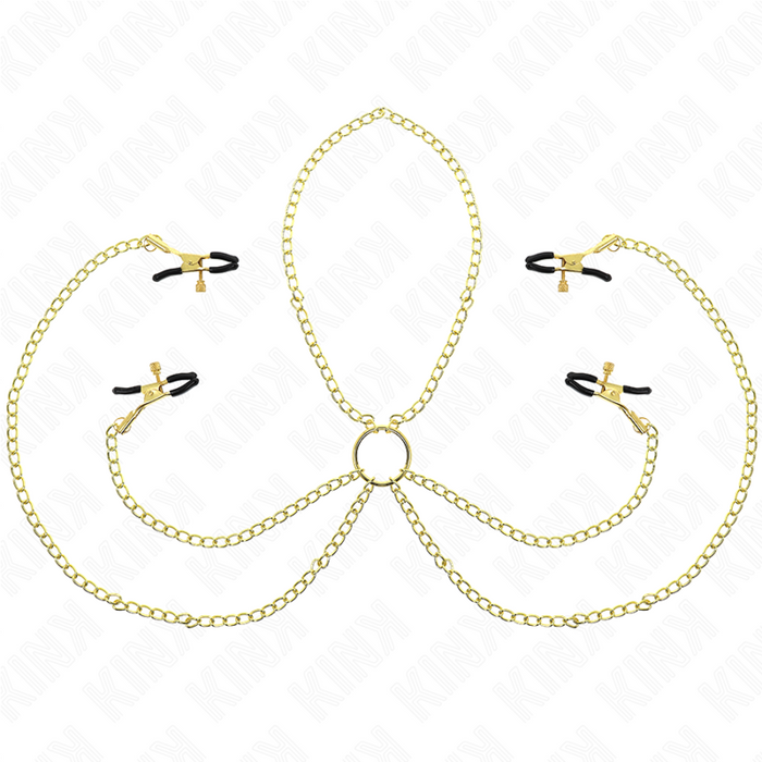 KINK - 4 NIPPLE AND CLIT CLAMPS ADJUSTABLE GOLD