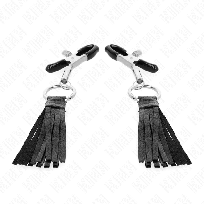 KINK - LEATHERETTE TASSEL NIPPLE CLAMPS 6 CM