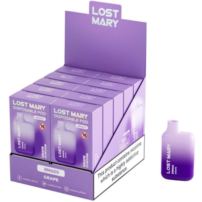 LOST MARY - BM600 NICOTINE VAPER 2% DISPOSABLE GRAPE