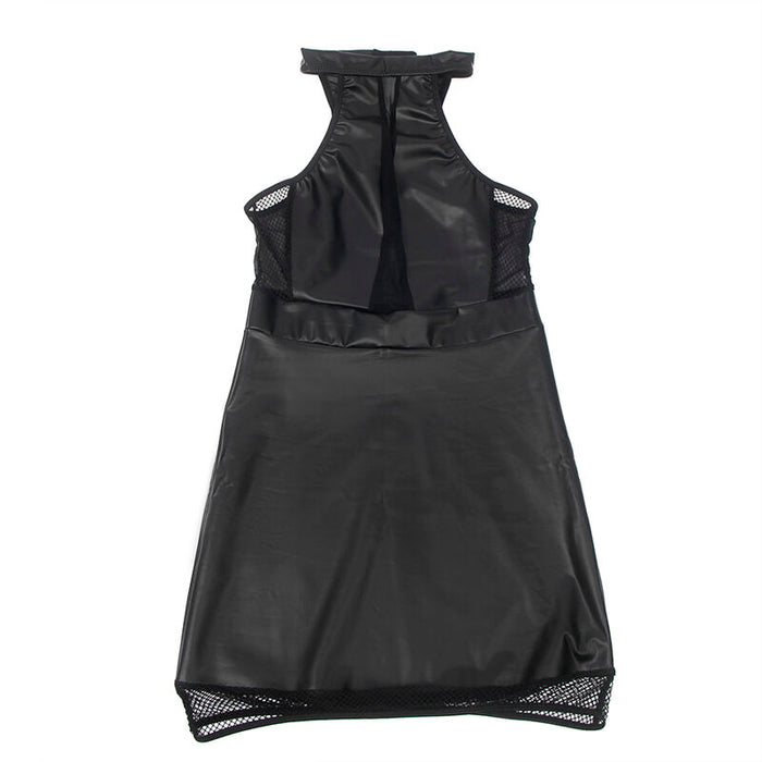 SUBBLIME - 955472 HALTER NECK DRESS WITH TRANSPARENCIES BLACK S/M