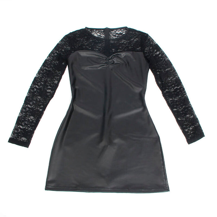 SUBBLIME - 955601 LONG SLEEVED DRESS WITH BLACK LACE L/XL