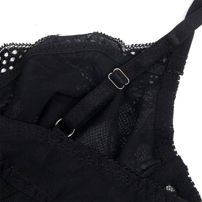 SUBBLIME - 955625 LACE BODYSUIT WITH BOTTOM CLOSURE BLACK L/XL