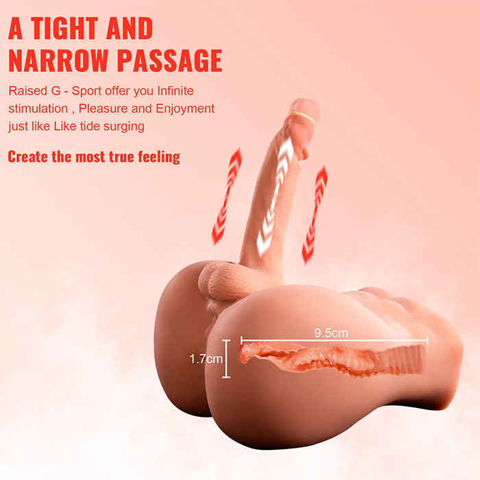 XISE - BERTLETT DILDO ASS REALISTIC DILDO AND ANUS MASTURBATOR FRONT POSITION WITH THRUSTING 18 CM