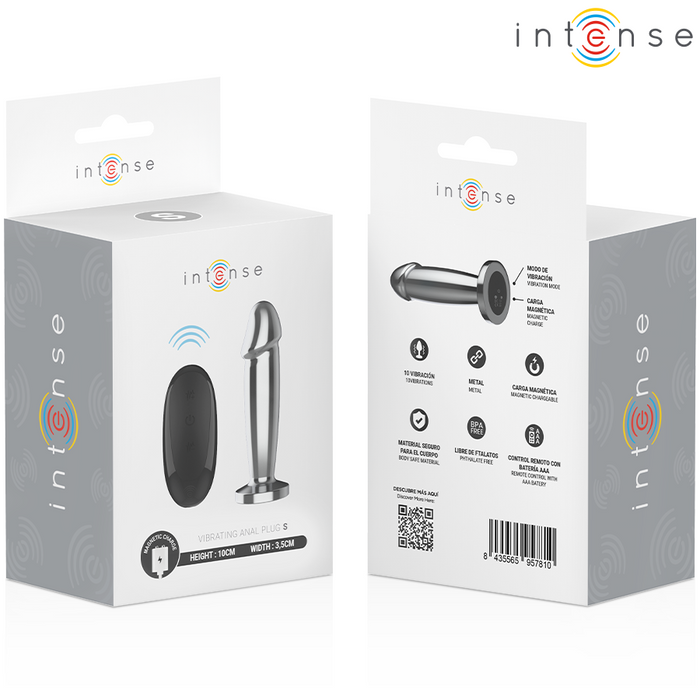 INTENSE - ANAL PLUG 10 VIBRATIONS METAL DILDO WITH REMOTE CONTROL S