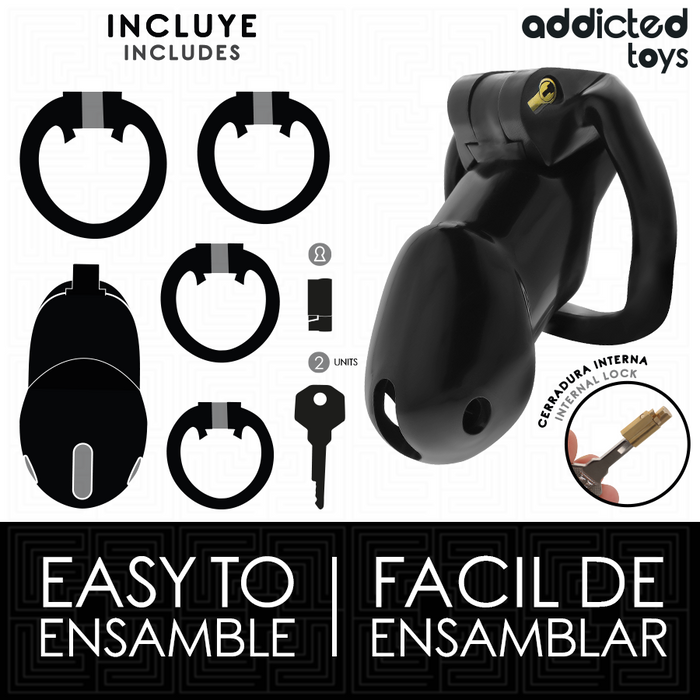 ADDICTED TOYS LOCKED - MINDNIGHT CELL PENIS CAGE SIZE L