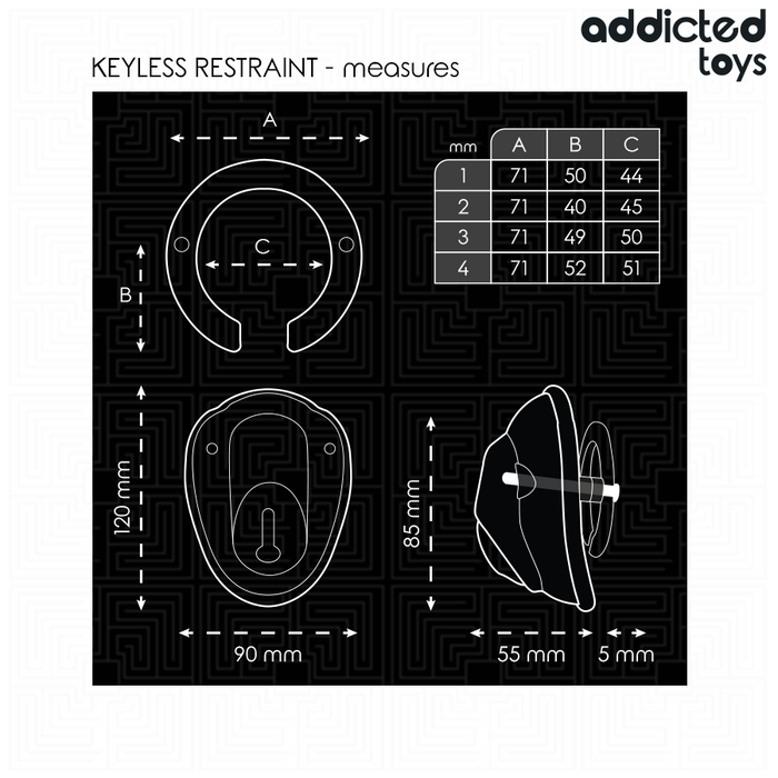 ADDICTED TOYS LOCKED - KEYLESS RESTRAINT PENIS CAGE 11.5 CM