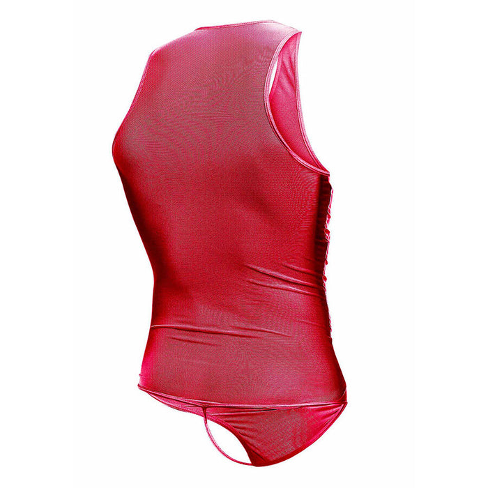 MOB - RED TRANSPARENT BODYSHEER SIZE S/M