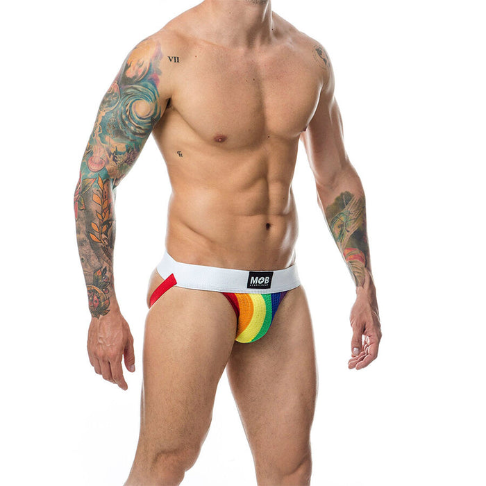 MOB - CLASSIC JOCK STRIPE RAINBOW SIZE XL