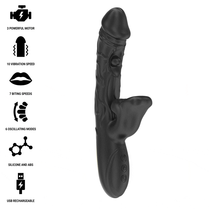 IBIZA - VIBRATOR AND CLITORIS STIMULATOR WITH BITING AND ROTATION EFFECT