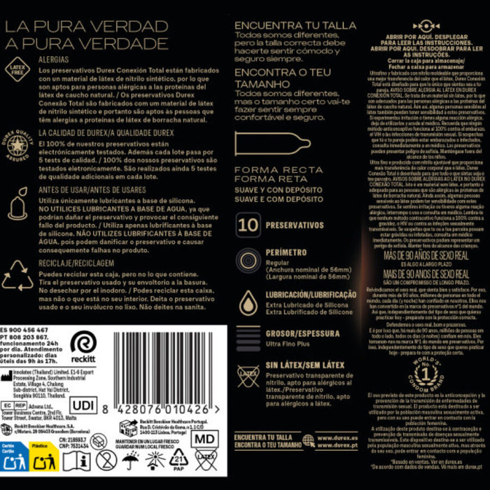 DUREX - TOTAL CONNECTION XL ULTRA FINE PLUS LATEX FREE 10 UNITS
