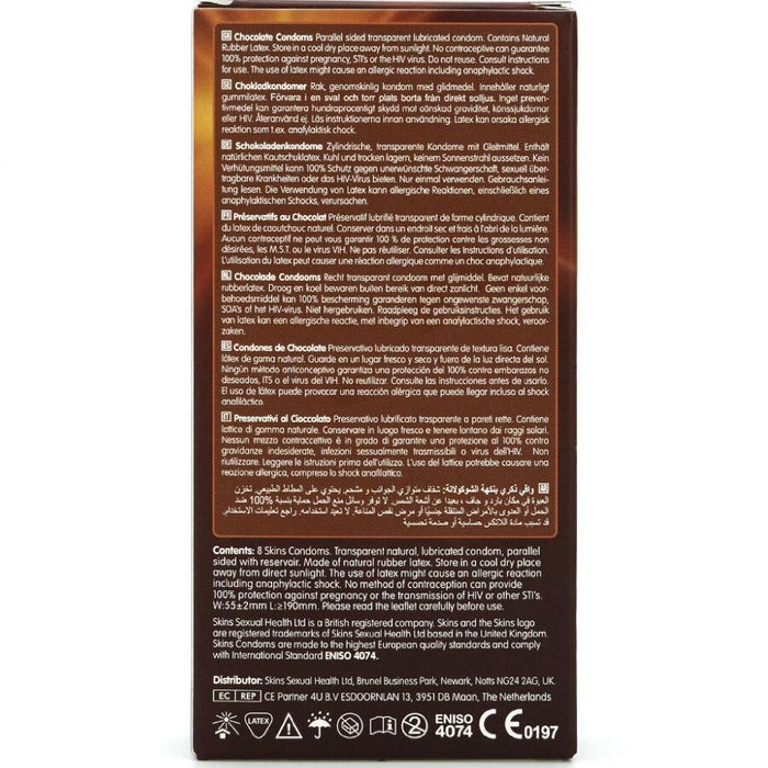 SKINS - CHOCOLATE PREMIUM CONDOMS PACK 8