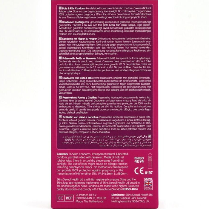 SKINS - DOTS & RIBS PREMIUM CONDOMS PACK 16