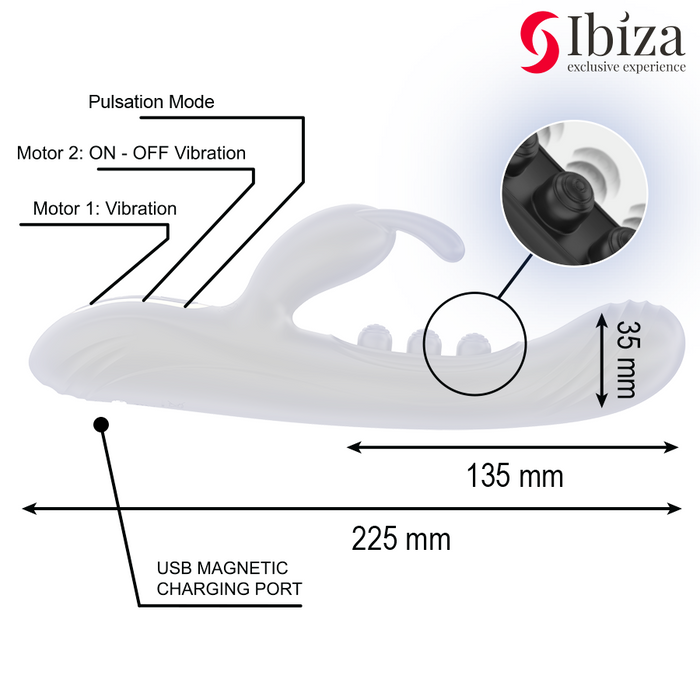 IBIZA - VIBRATING RABBIT WITH PULSATION
