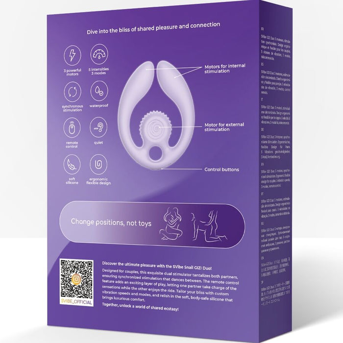 SNAIL VIBE - GIZI DUO COUPLES STIMULATOR REMOTE CONTROL LILAC