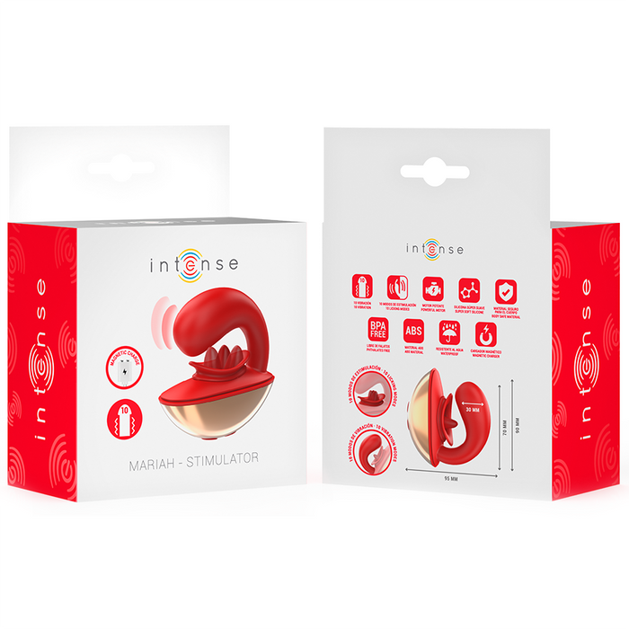 INTENSE - MARIAH VIBRATOR & STIMULATOR IN U SHAPE 10 VIBRATIONS RED