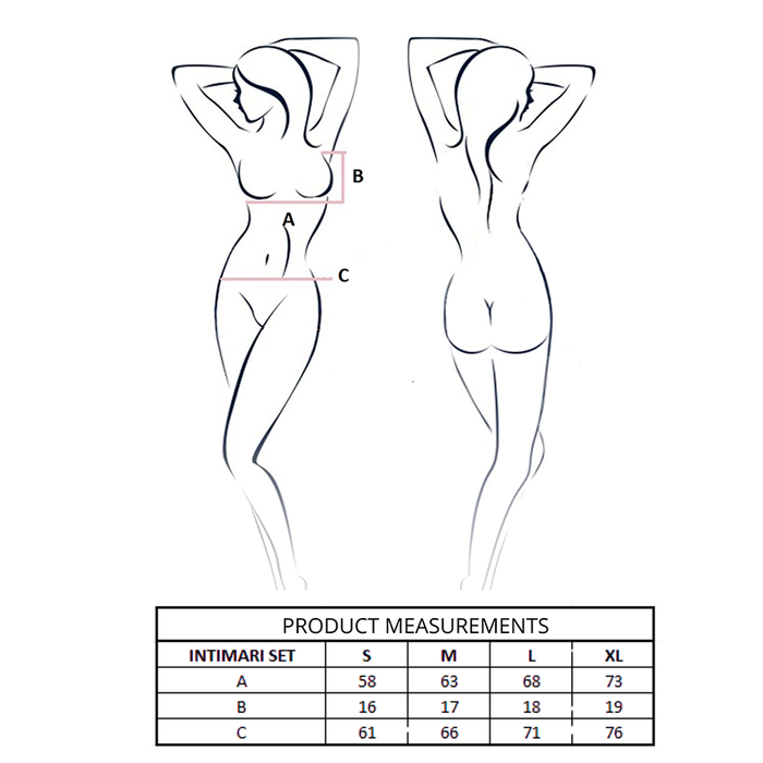 PASSION - INTIMARI BRA + PANTIES SET BLACK L/XL