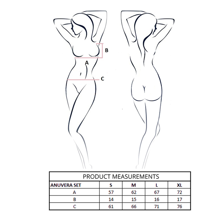 PASSION - ANUVERA BRA + THONG SET BLACK L/XL