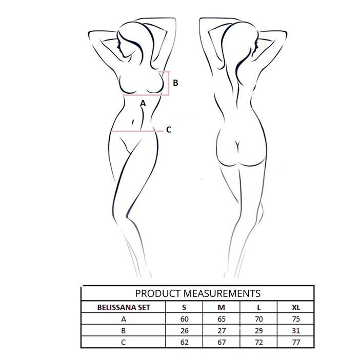 PASSION - BELISSANA BRA + THONG SET BLUE L/XL