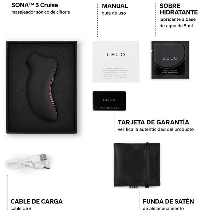 LELO - SONA 3 CRUISE SONIC CLITORAL MASSAGER BLACK