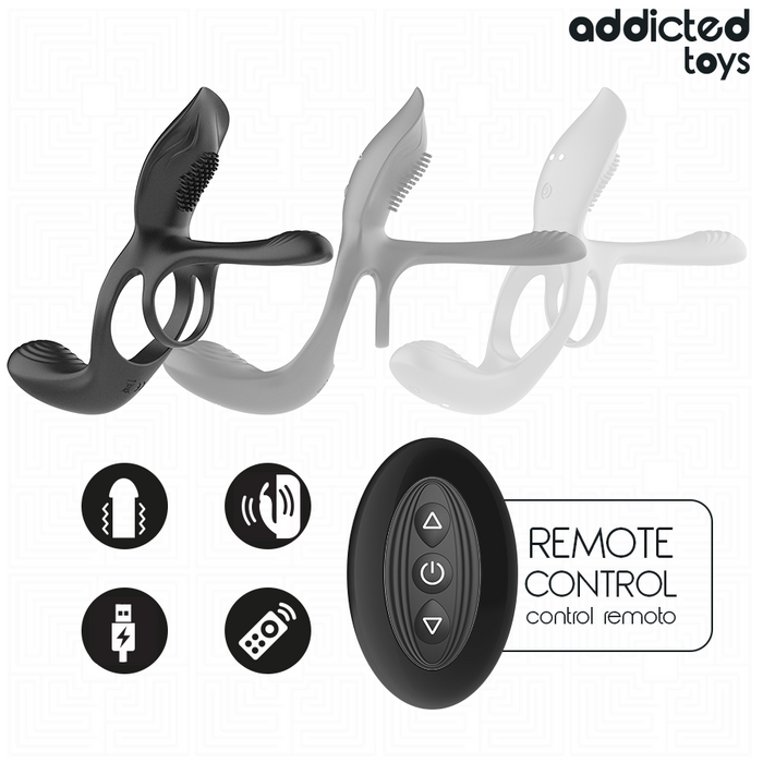 ADDICTED TOYS - DOUBLE PENIS RING WITH CLITORAL STIMULATOR